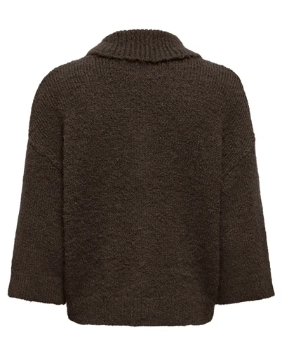Only - ONLMaggie Wide Zip Cardigan - Coffe Bean